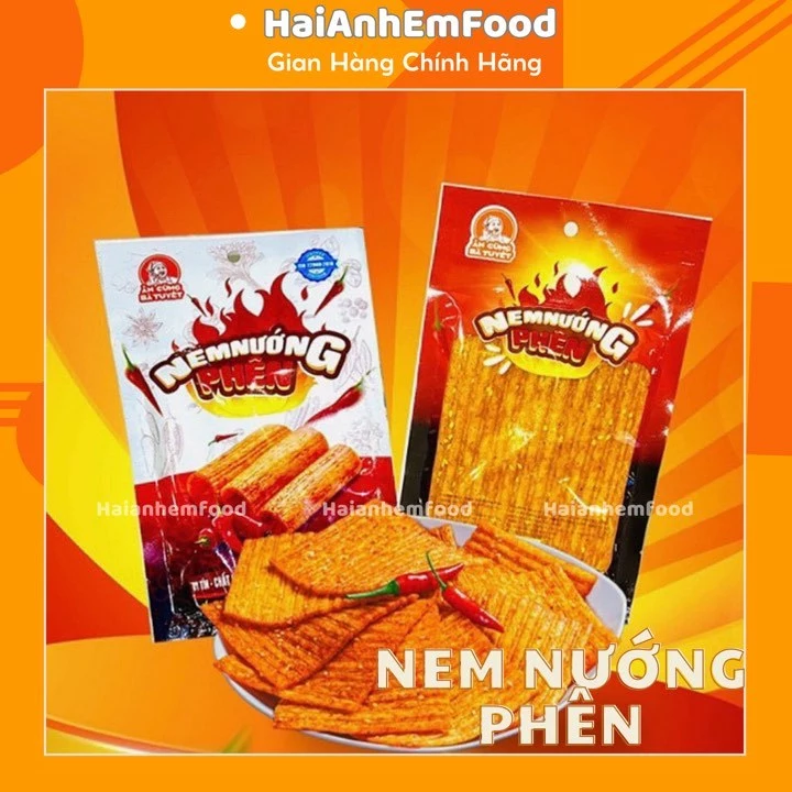 Combo 10 Gói Nem Nướng Phên làm từ bột mì, Đồ ăn vặt cay