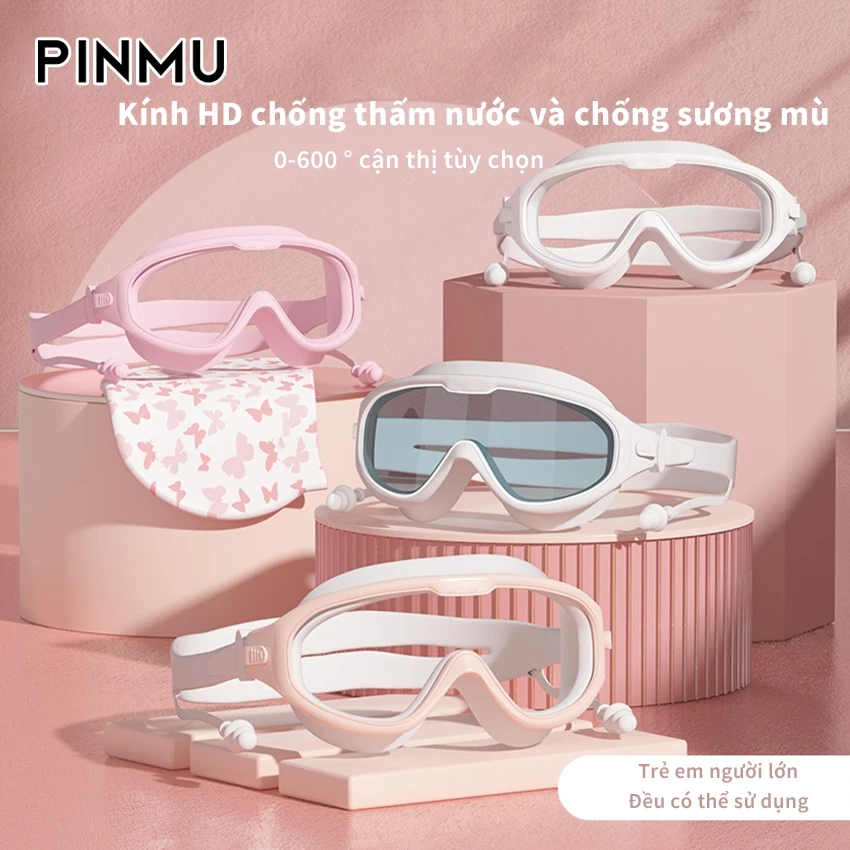 Kính bơi PINMU Gọng Lớn Bằng Silicon Mềm chống Sương Mù Thấm Nước Chuyên Nghiệp Cho Nam Và Nữ