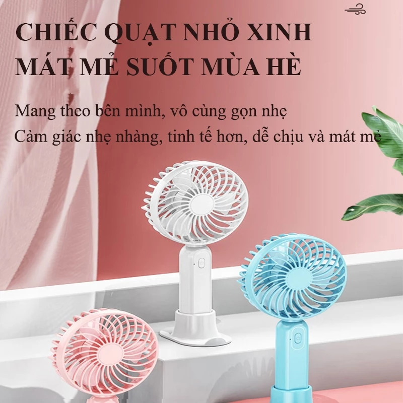 Quạt cầm tay mini BASIKE FA15 có thể sạc lại tích điện gió cao di động với giá đỡ điện thoại pin trâu nhiều cấp độ gió