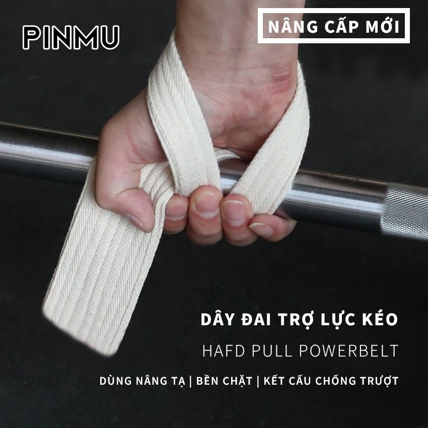 Dây kéo lưng PINMU Kết Hợp quấn cổ Tay Tập Gym Lifting Straps Hỗ trợ Deadlift Kéo Tạ Lên Xà