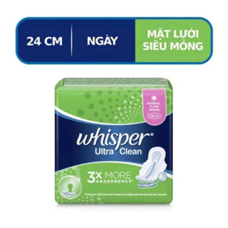 BĂNG VỆ SINH WHISPER SIÊU MỎNG CÁNH ULTRA CLEAN (12 MIẾNG/GÓI)