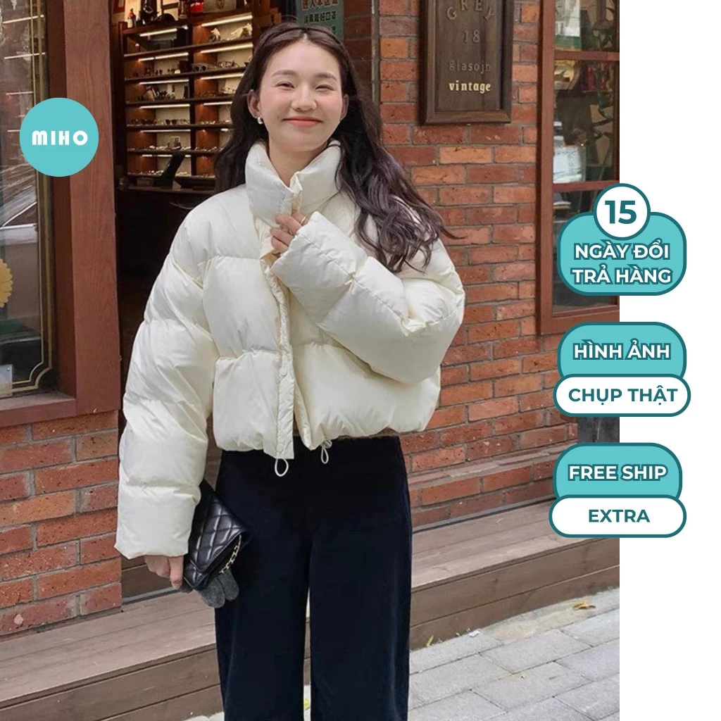 Áo Khoác Phao Croptop, Áo Phao Béo Hàn Quốc Chần Bông, Áo Dáng Ngắn Dày Dặn Siêu Ấm Mùa Đông Miho House