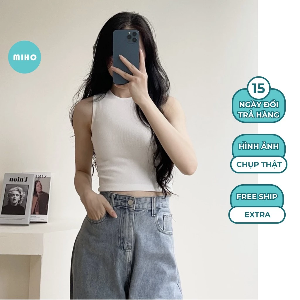 Áo croptop ba lỗ thun tăm siêu mềm mát Miho House