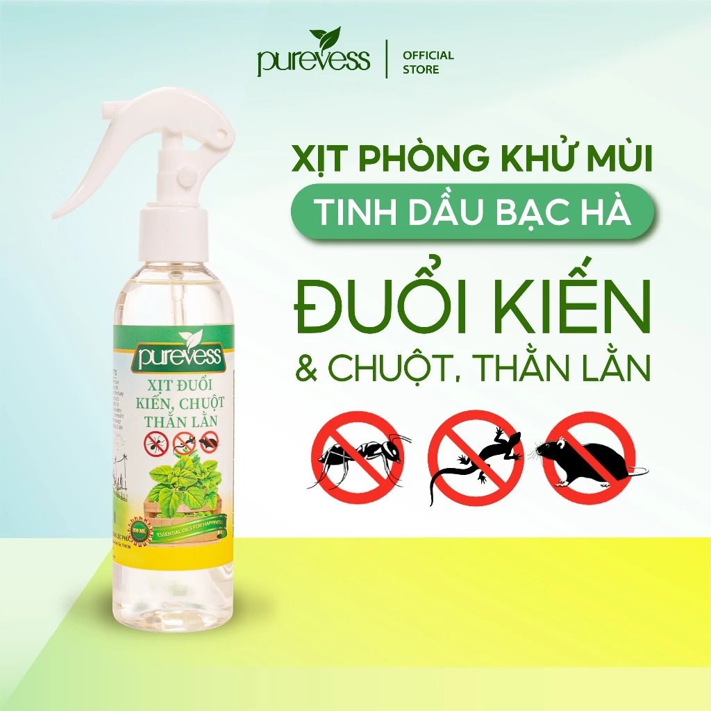 Xịt phòng tinh dầu Sả chanh, Bạc hà, Quế, Oải Hương - tinh dầu đuổi muỗi, khử khuẩn, thơm phòng