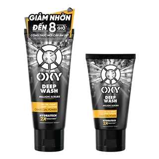 Sữa Rửa Mặt Nam OXY Đen DEEP WASH Giảm Nhờn 8 Giờ 100g