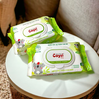 Khăn Ướt Không Mùi Cao Cấp CAYSI BABY Bịch 120 Tờ Khôn Cồn Không Xà Phòng An Toàn Cho Làn Da Của Bé