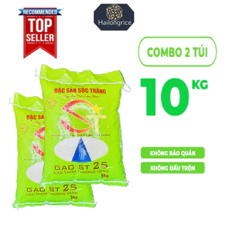 COMBO 2 sản phẩm Gạo ST25 THƯỢNG HẠNG - Không pha trộn, Dẻo Nhiều ,Thơm cơm (bao 5kg)