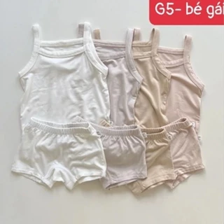 [Mua 3b tặng 1b] Bộ 2 dây cho bé gái Bé Gái  MinkyMom Vải Thun Lạnh Trơn Basic Mặc Hè Thoáng Mát từ 5-18kg