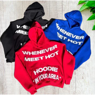 Áo Hoodie Nam Wheneve Chữ In Nổi Cực Nét, Form Rộng Nam Nữ