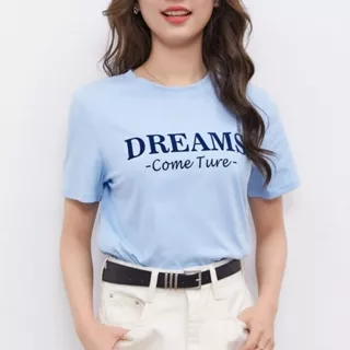 Áo thun nữ form vừa nhiều màu, in chữ DREAMS - Áo phông nữ CHALLA chất Cotton 100% mềm mịn