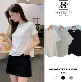 Áo babytee chất thun zip in hình tim hyominstore