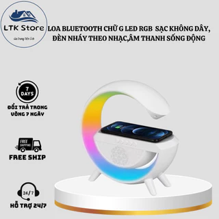 Loa Bluetooth Chữ G Led RGB, F1 STORE Sạc Điện Thoại KhônG Dây đèn Led Cảm Biến Theo Nhạc