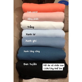 Vải cotton da cá chân cua may đồ cho bé,cả gia đình mù thu đông hàng hàn dư xịn