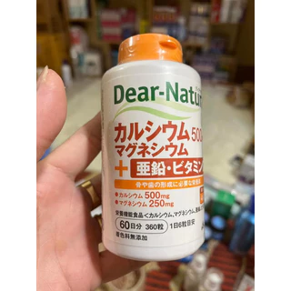 [Auth-date xa] Canxi hữu cơ Dear Natura Canxi / Magie / Kẽm / Vitamin D 60 ngày (360 viên)