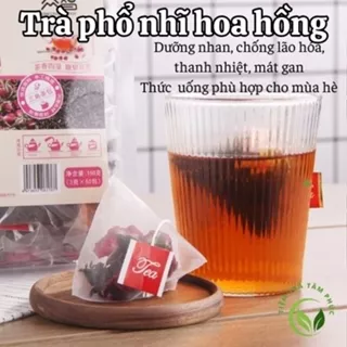 Trà dưỡng nhan phổ nhĩ hoa hồng chống lão hóa giảm căng thẳng thanh nhiệt mát gan thức uống phù hợp cho mùa hè