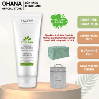 Sữa Rửa Mặt Giảm Dầu, Mụn BABE Stop AKN Purifying Cleansing Gel (100ml/200ml)