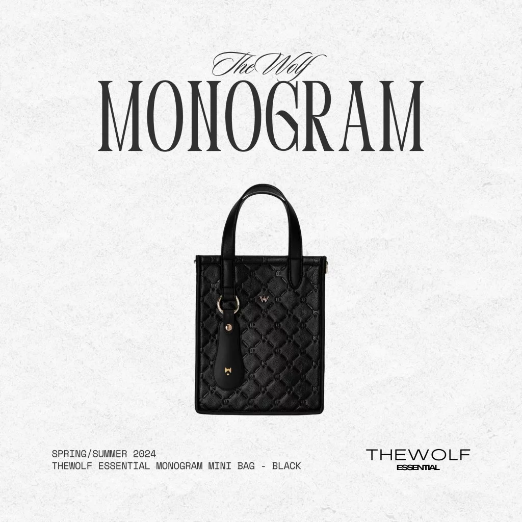 Túi Da Nam Nữ THEWOLF ESSENTIAL MONOGRAM MINI BAG - BLACK