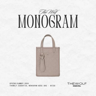 Túi Da Nam Nữ THEWOLF ESSENTIAL MONOGRAM MINI BAG - BEIGE