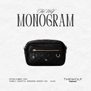 Túi Da Nam Nữ THEWOLF ESSENTIAL MONOGRAM CROSSDY BAG - BLACK