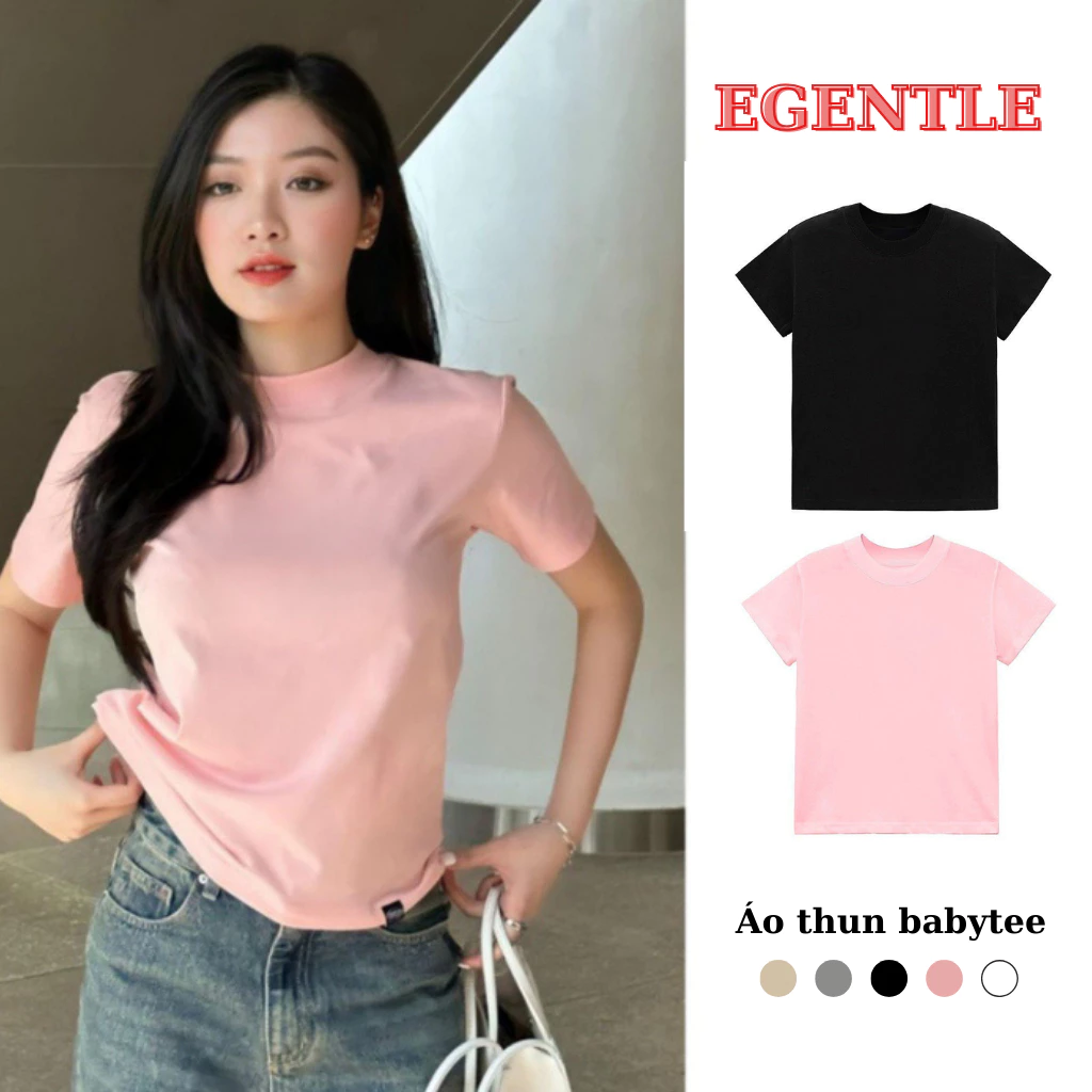 Áo babytee trơn cổ tròn, áo thun basic dễ phối đồ egentlehanoi