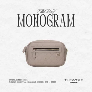 Túi Da Nam Nữ THEWOLF ESSENTIAL MONOGRAM CROSSDY BAG - BEIGE