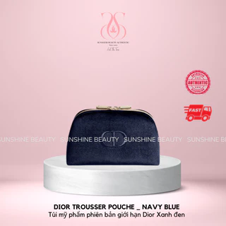 [AUTH - New] Túi mỹ phẩm phiên bản giới hạn Dior Xanh đen _ DIOR TROUSSER POUCHE/ NAVY BLUE