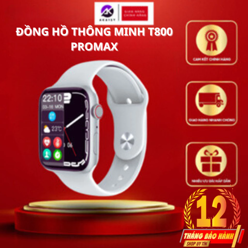 Đồng Hồ Thông Minh T800 Promax Thế Hệ Mới,Nghe Gọi Kết Nối Điện Thoại,Chơi Game,Nhận Thông Báo Theo Dõi Sức Khỏe AK1SY