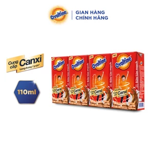 (Quà tặng không bán) Thức uống lúa mạch thêm Canxi hương vị sô-cô-la Ovaltine (110ml x 4)