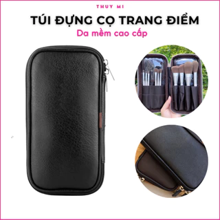 Túi Đựng Cọ Nhiều Ngăn Trang Điểm Bằng Da Cao Cấp