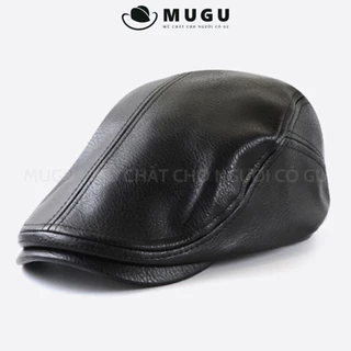 Mũ Nồi Beret Da Trung Niên BR18 - Mũ Nồi Da Nguyên Miếng Phong Cách Cổ Điển Cá Tính | MUGU