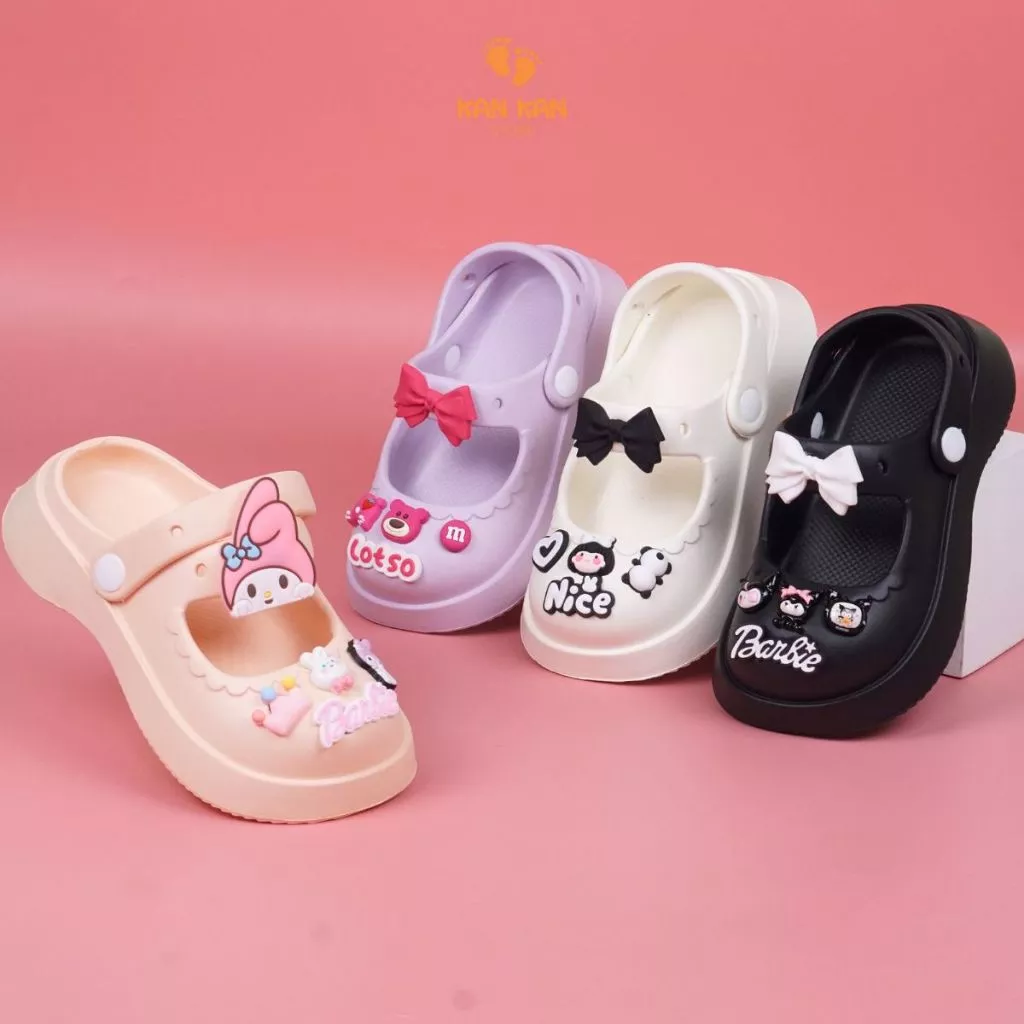 Dép Sục Cho Bé Gái KanKanStore Giày Quai Hậu Trẻ Em Cross Bệt Lười Sandal Xăng Đan Kuromi Hello Kitty Gấu Dâu Lotso KA03