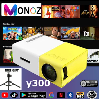 Máy chiếu Monoz Y300 Projector Máy chiếu mini cầm tay HD 1080P LED Điện thoại máy tính xách tay Android HDMI USB Nhỏ