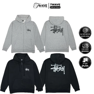 Áo Hoodie Zip Stussy Basic - Áo khoác dây kéo chất Cotton nỉ bông mịn dày nặng trên 700gram