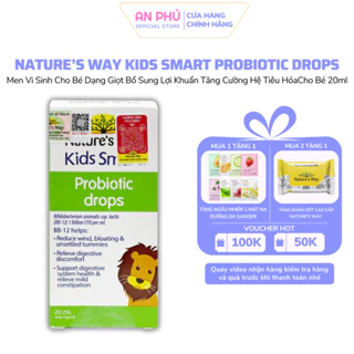 Men Vi Sinh Cho Bé Nature's Way Kids Smart Drops Probiotic Dạng Giọt Bổ Sung Lợi Khuẩn Tăng Cường Hệ Tiêu HóaCho Bé 20ml