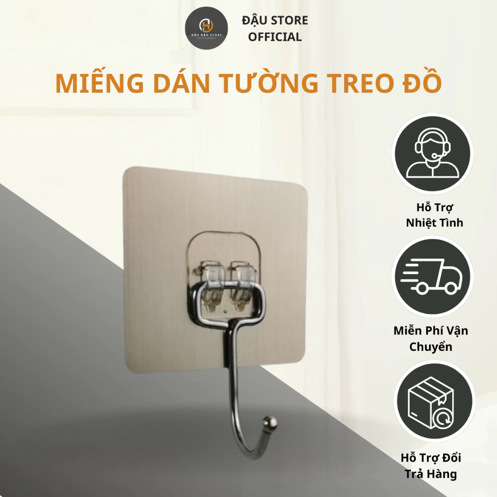 Móc Bạc Dán Tường Chịu Lực Treo Đồ Dùng Móc Dán Siêu Dính Vật Dụng Đa Năng