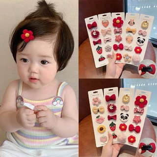 Kẹp Tóc Bé Gái Cute Hàn Quốc Phong Cách Công Chúa, Nơ Kẹp Tóc Tiểu Thư Set 4-5 cái, Set 10 cái