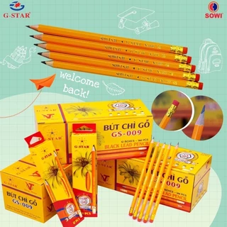 Hộp 12 Cây Bút Chì Gỗ Chuốt G-STAR GS-009 ( 2B )