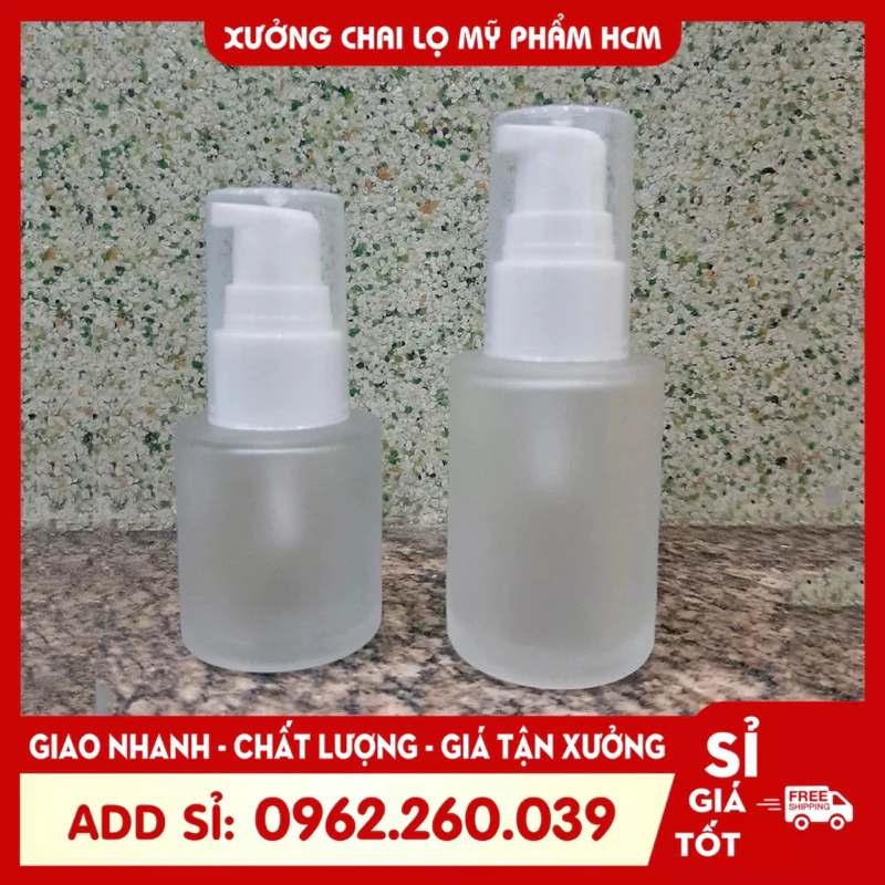 Lọ Chiết Serum Thủy Tinh Phun Mờ Cao Cấp Nắp Xịt Giọt (Lotion) 20M/30ML Dùng Chiết Mỹ Phẩm, Tinh Chất, Phụ Kiện Du Lịch