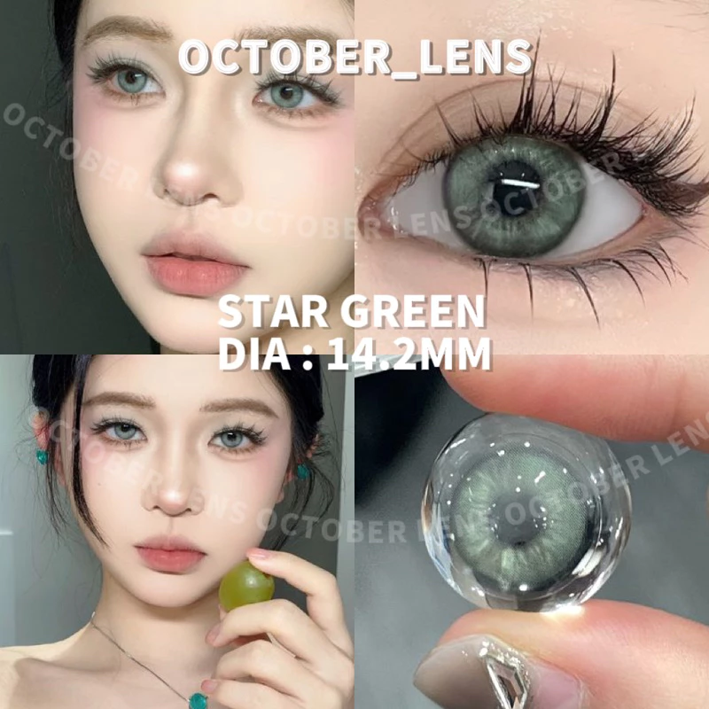 [ 0-6 ĐỘ] LENS XANH LÁ TÂY SÁNG STAR GREEN GIÃN NHẸ