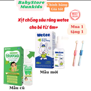 SIÊU KHUYẾN MẠI COMBO 2 Xịt Chống Sâu Răng WETEE cho bé từ 1 tuổi giúp làm sạch và bảo vệ men răng ngừa sâu răng hiệu