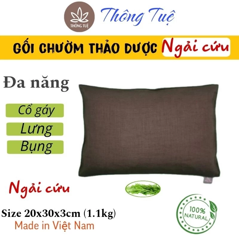 Gối chườm nóng Thảo dược NGẢI CỨU - Túi chườm thảo dược giảm đau lưng cổ vai gáy