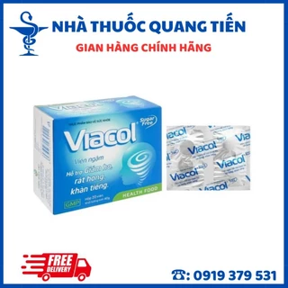 [CHÍNH HÃNG] TPBVSK Viên Ngậm VIACOL (không đường), Viên Ngậm Giảm Ho, Rát Họng, Khàn Tiếng. Hộp 20 viên.