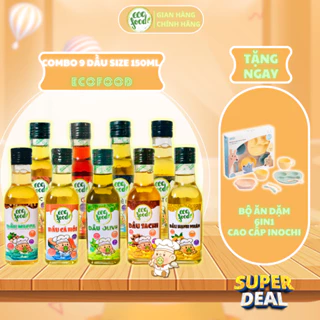 Combo Bộ 9 Dầu Ăn Dặm ECOFOOD 150ml Siêu Tiết Kiệm,Date 2026, Cho Bé Phát Triền Toàn Diện