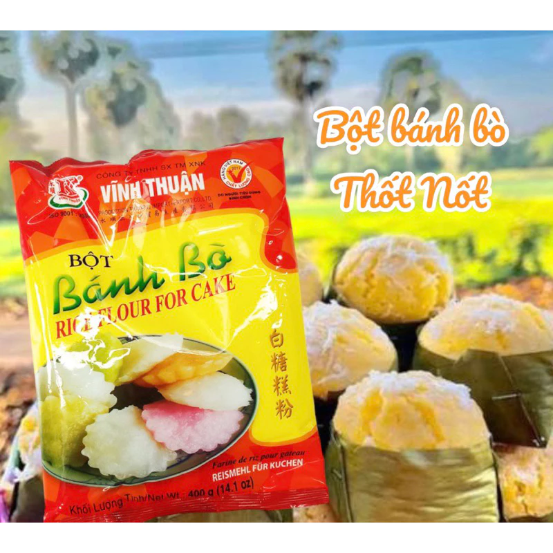 Bột bánh bò - Bột làm bánh bò Thốt Nốt - Bột bánh bò Vĩnh Thuận có men sẵn- 400g