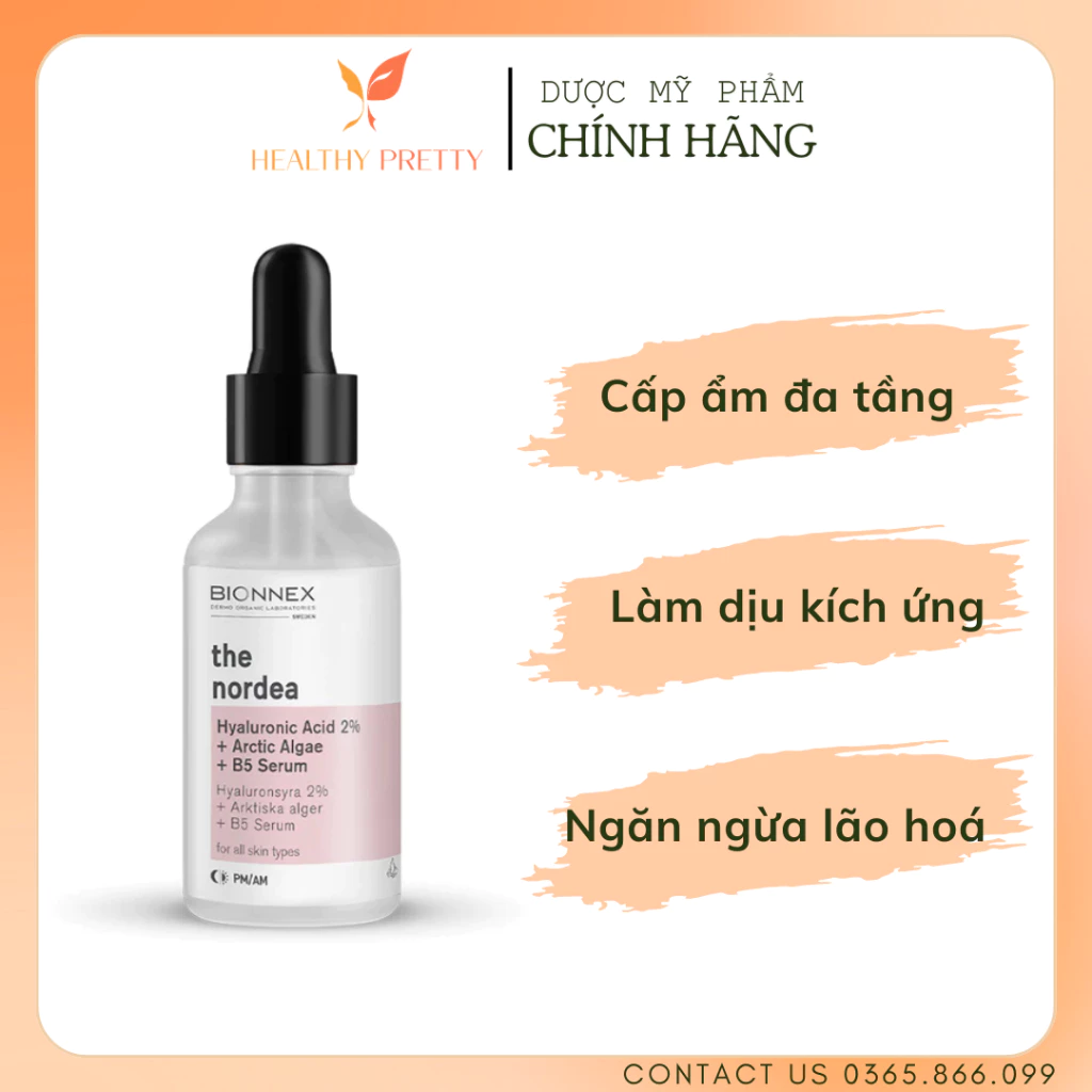 [BIONNEX] Tinh Chất Phục Hồi Dành Cho Da Tổn Thương - BIONNEX HYALURONIC ACID 2% + ARTIC ALGAE + B5 SERUM 30ml