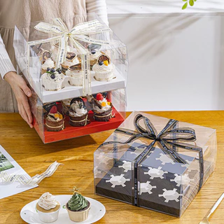 Hộp mica nắp trong đựng bánh cupcake 9 ô