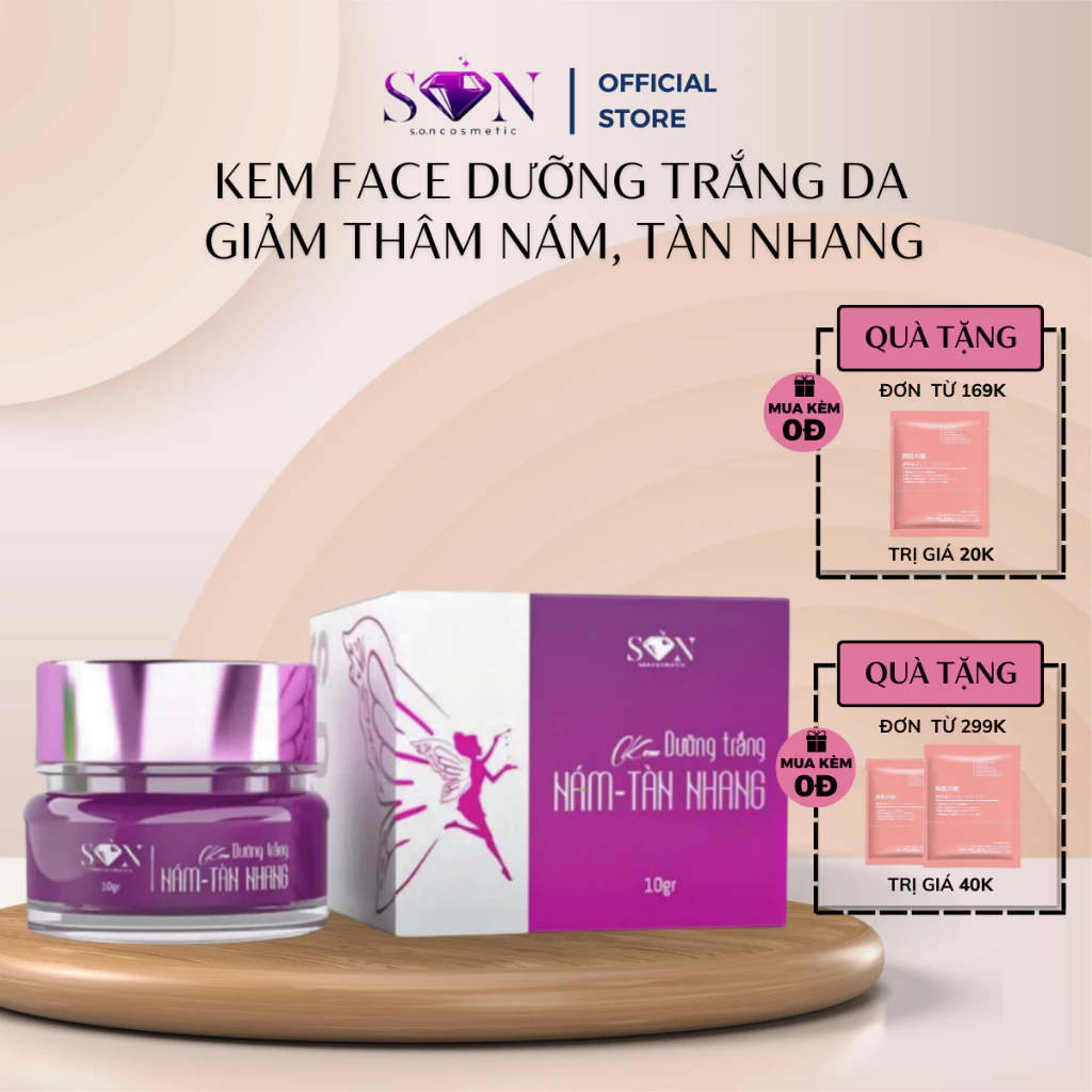 Kem Face Dưỡng Da, Giảm Nám SON COSMETIC Màu Tím Giảm Nám Sạm, Tàn Nhang