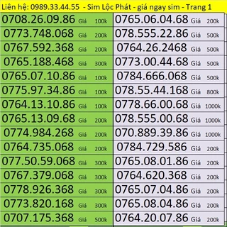 Sim Lộc Phát - Sim Số Đẹp Lộc Phát Giá Rẻ