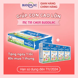 Thùng 48 Hộp Sữa Công Thức Pha Sẵn Cho Bé Buddilac Grow &amp; Gain – Giúp Tăng Cân, Tăng Chiều Cao – Trên 1 Tuổi 110ml