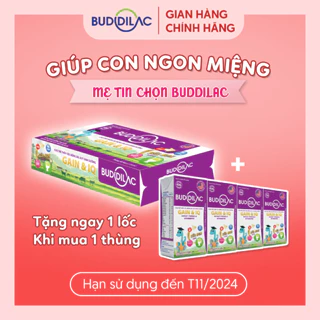 ( Mua 1 thùng tặng 1 lốc ) Sữa Pha Sẵn Cao Năng Lượng Buddilac Gain & IQ - Cho Trẻ Thấp Còi, Biếng Ăn, Suy Dinh Dưỡng